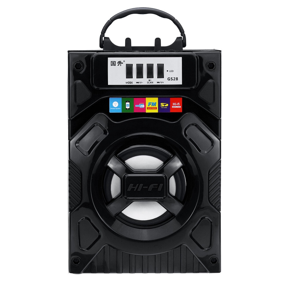 Portable bluetooth Subwoofer Speaker Outdoor Wooden Box U Disk Square Dance Microphone Audio Music Player - B Red 2