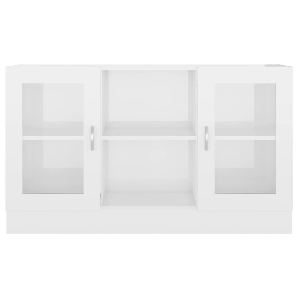 Vitrine Cabinet High Gloss White 47.2"x12"x27.6" Chipboard - Image 2