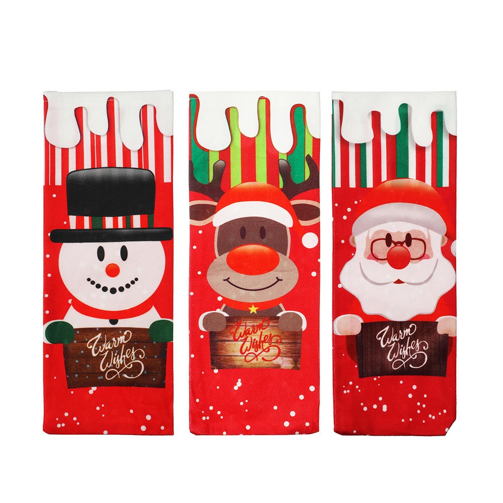 Santa  Candy Bags Wine Stocking Bottle Carrier Gift  Packing Bag Decoration - Snowman - Image 2