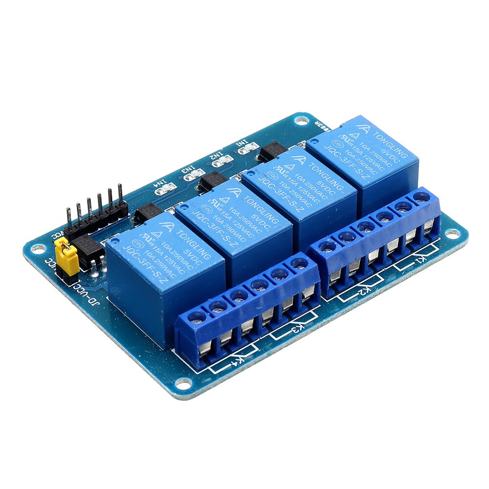 5pcs 5V 4 Channel Relay Module PIC ARM DSP AVR MSP430 Blue Geekcreit for Arduino - products that work with official Arduino boards - Image 2