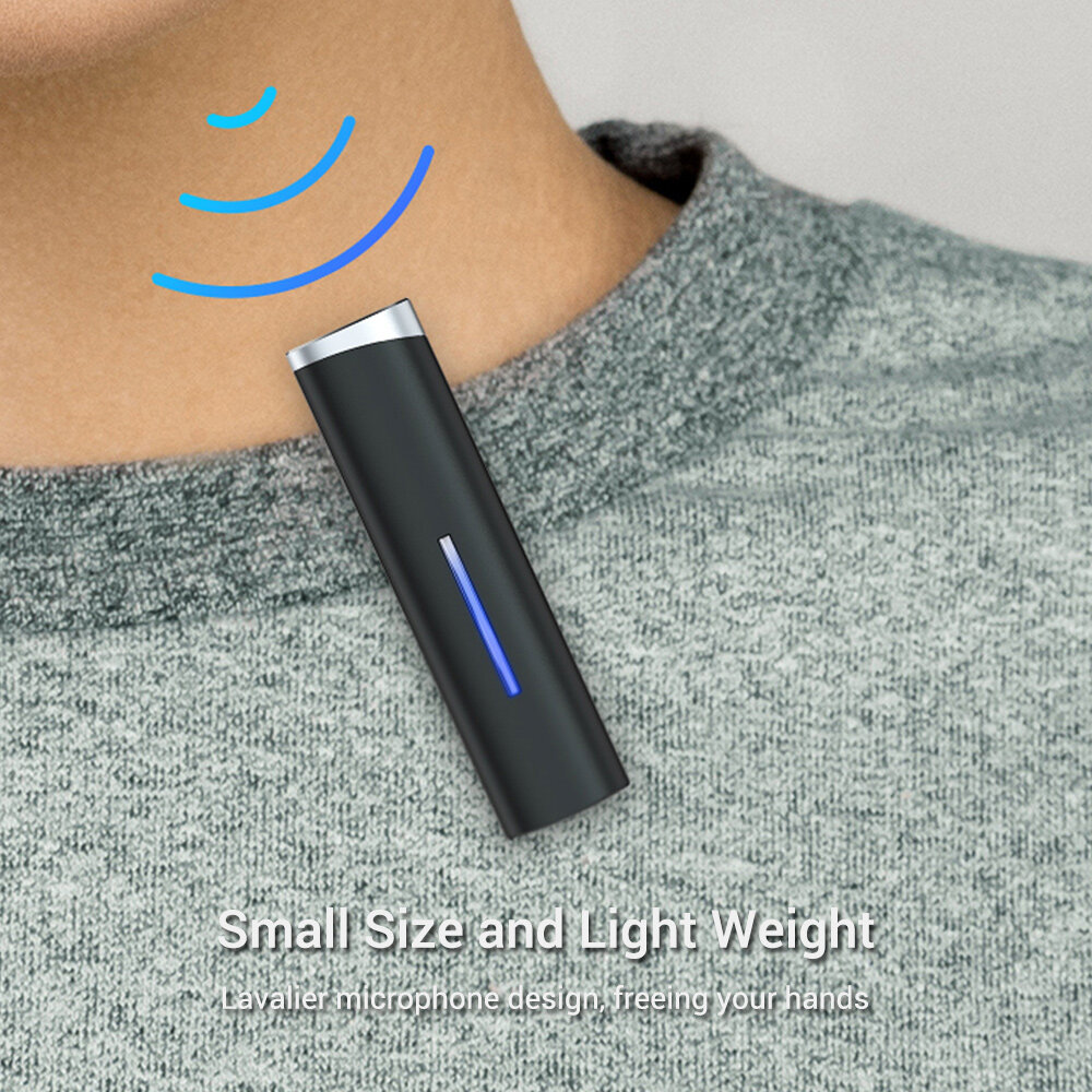 Hohem BM01 Wireless Lavalier bluetooth Microphone 48KzH with Wind Muff Caps for Vlog Shooting Interview Live Broadcast MV Shooting Microphone - Black - Image 2