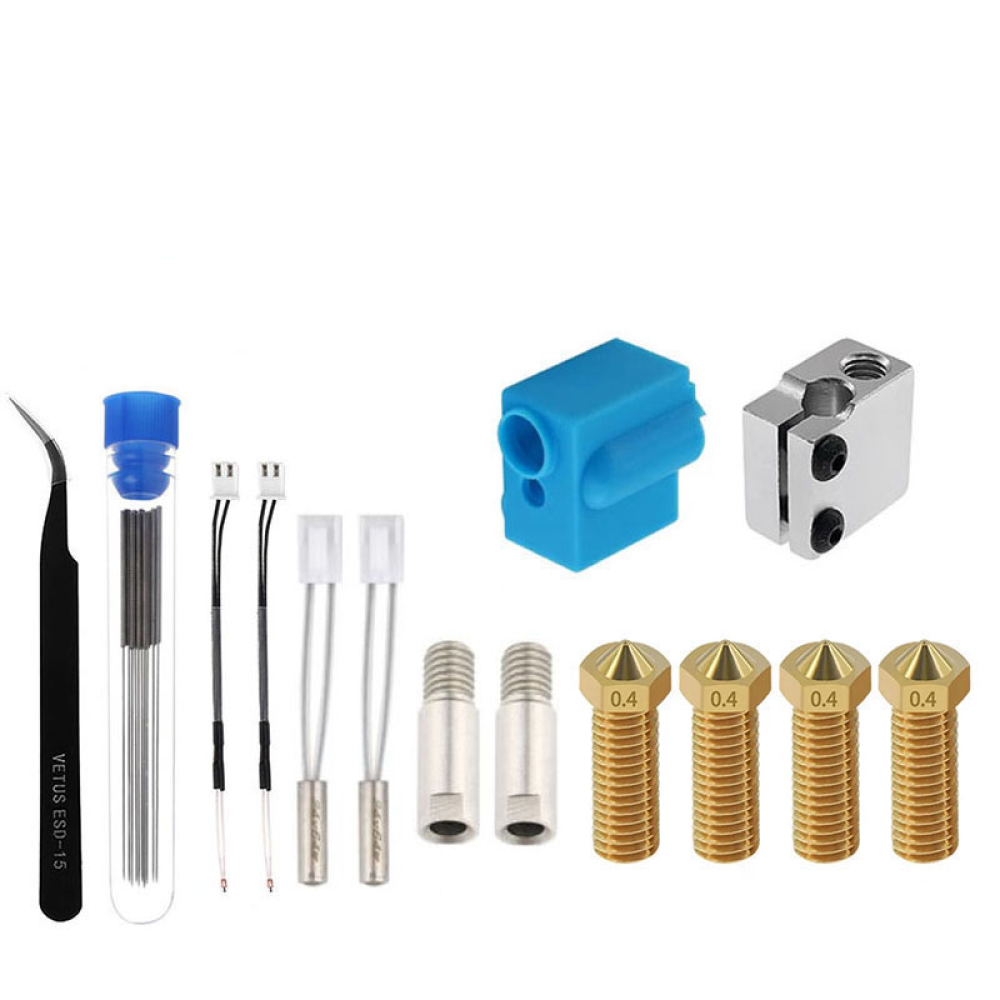 Nozzle + Silicone Case + Thermistor + Heating Tube + Throat Kit 3D Printer Sidewinder X1/Genius - A
