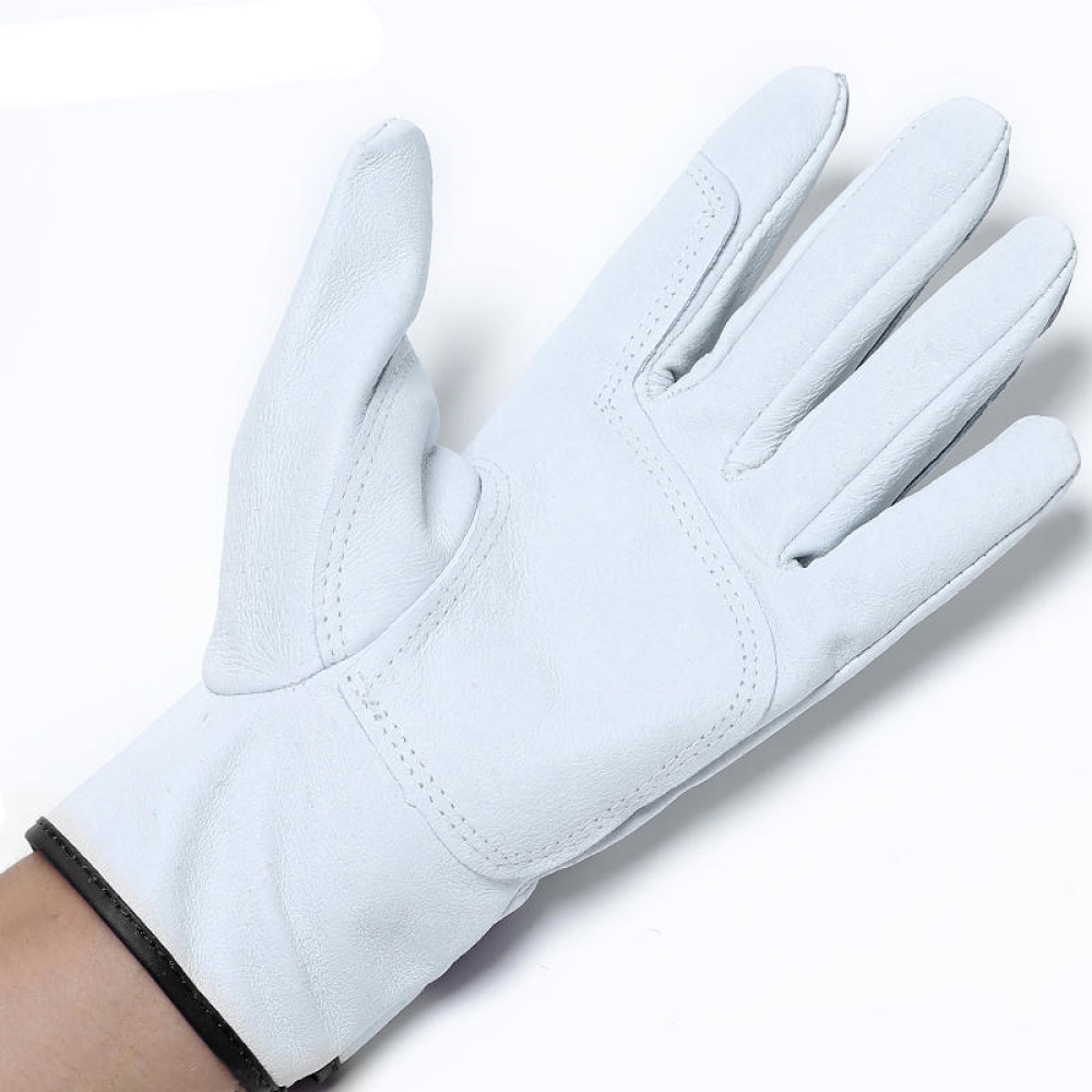 Men Work Gloves D Grade Thin Leather Safety Outdoor Work Gloves Wear Resistant Soft Protective Gloves - L - Image 2