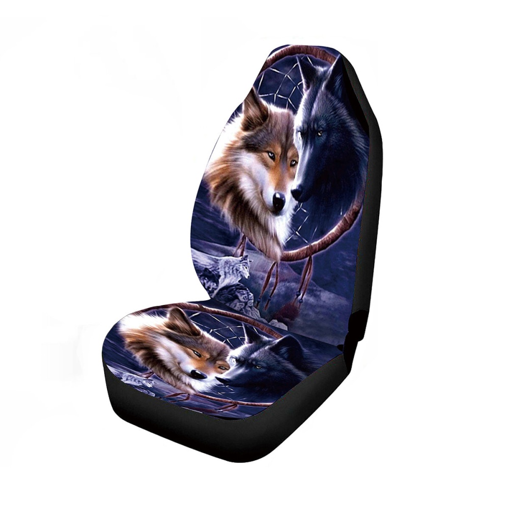 Universal Wolf Pattern Front Rear Car Floor Mat Pad Set Waterproof Washable - #1 - Image 2