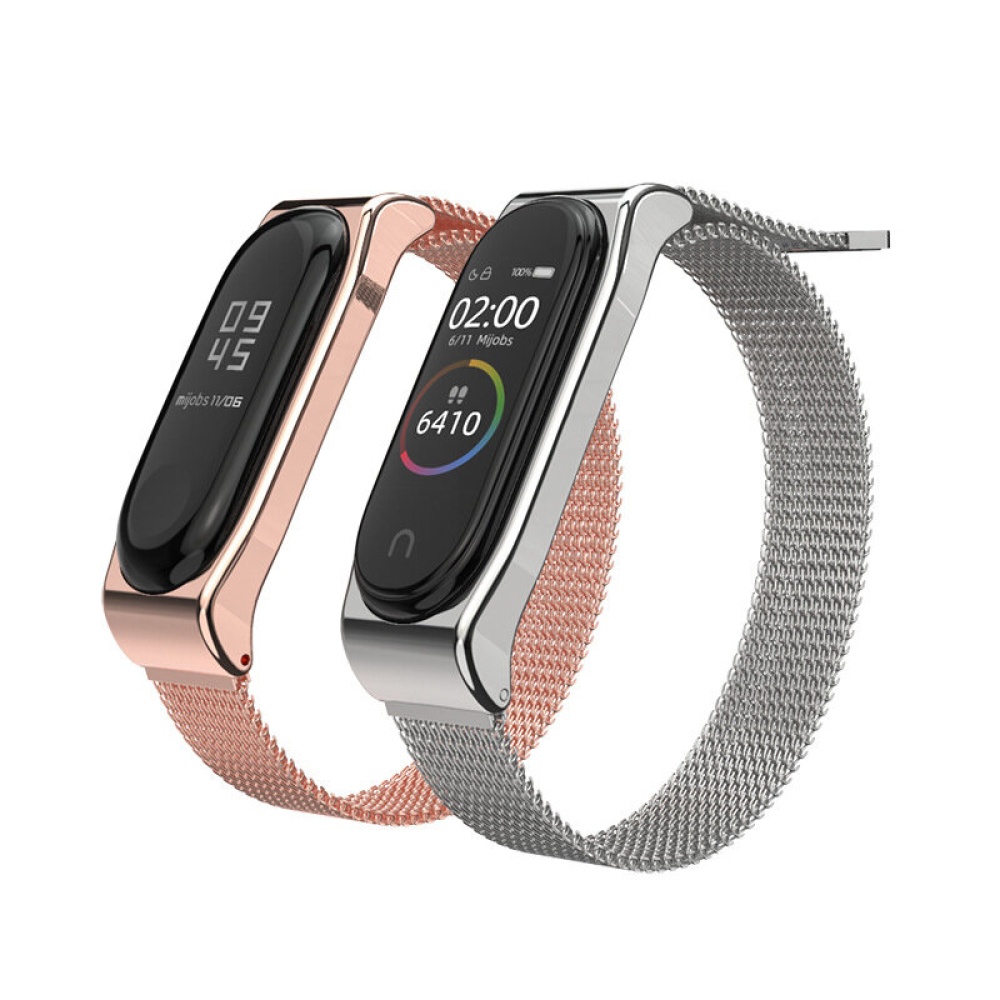 Mijobs Milan Montre en acier inoxydable Bande Bracelet de montre de remplacement pour Xiaomi mi band 5 Non original - Noir