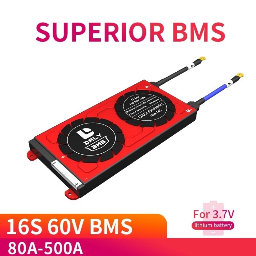 DALY BMS 16S 60V 80A 100A 500A Lithium Battery BMS Protection Board PCM with Balance for Electric Car EBike Scooter Solar - 80A Common Port