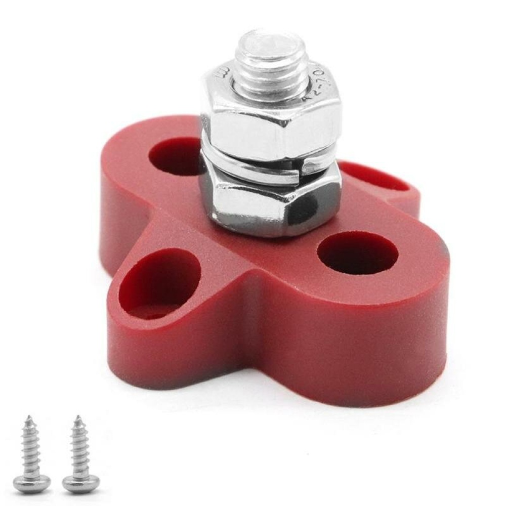 M8 5/16inch 150A Bar Terminal Block Positive Power Distribution Studs - Red - Image 2