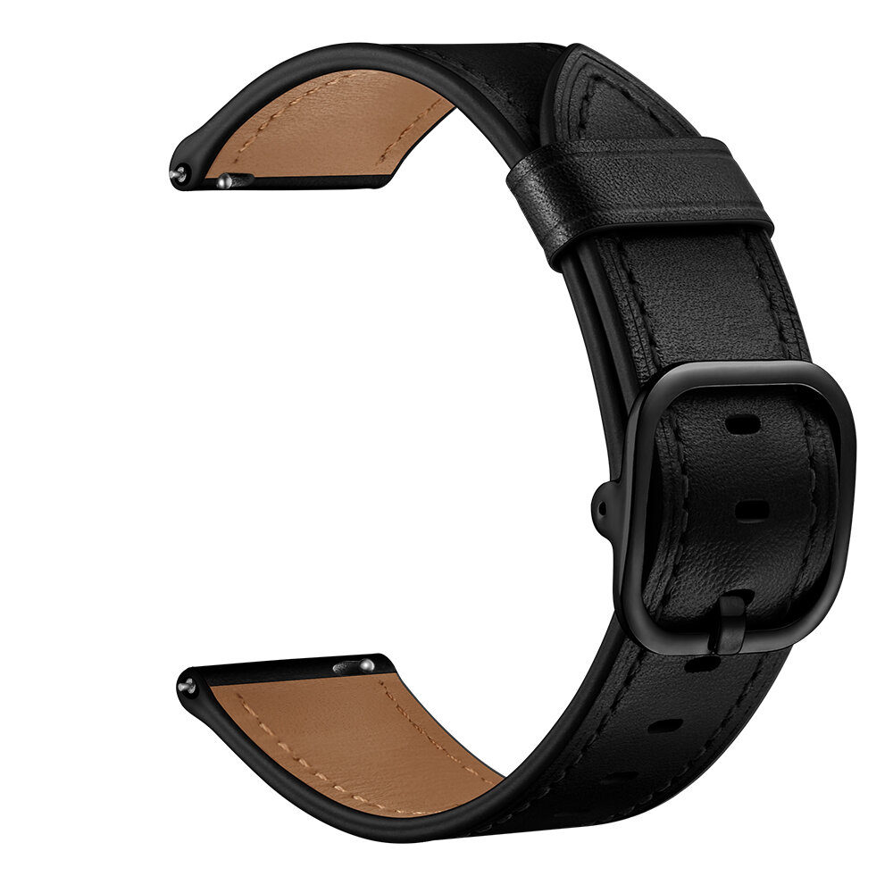 Bakeey 22mm First Layer Genuine Leather Replacement Strap Smart Watch Band for Huawei Watch GT1/2/2e 46MM - Brown - Image 2