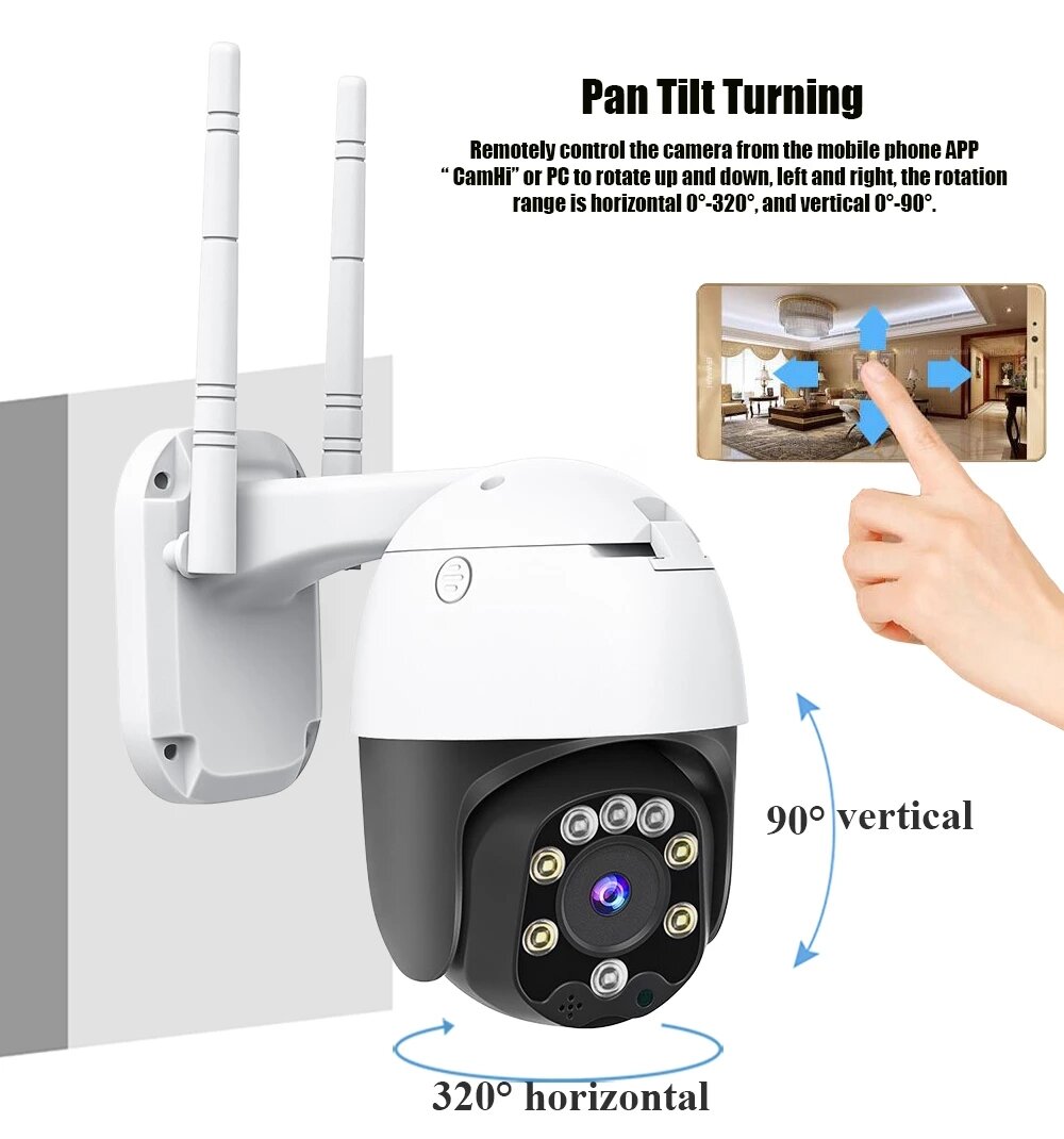 Newest SD05W 5MP HD 3.6mm 5x Zoom Focus PTZ IP Camera P2P IP66 Waterproof Human Detection Night vision Speed Dome H.265+ Outdoor CCTV Camera - 2MP - Image 2