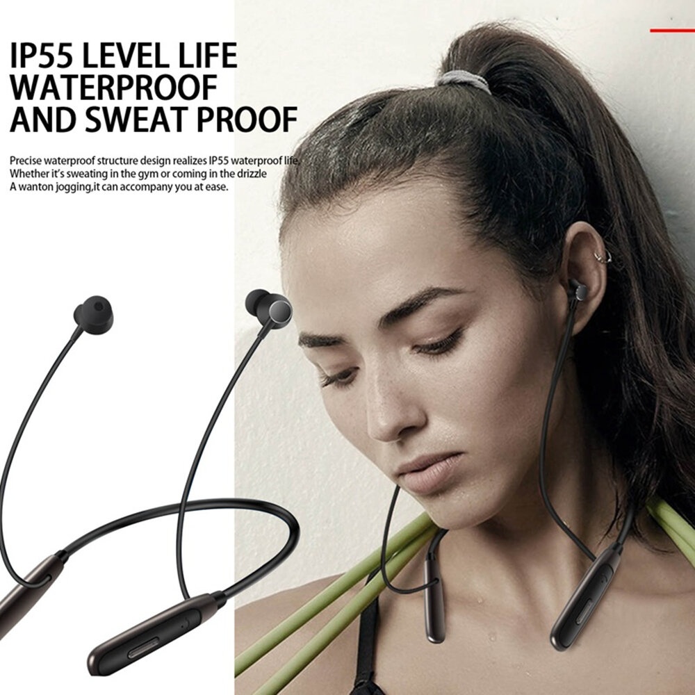 Q1 bluetooth Neckband Headphones Bass Stereo Wireless Earbuds Earphone Ear Buds Waterproof Sport Headset CVC Noise Cancelling with Mic - Black - Image 2