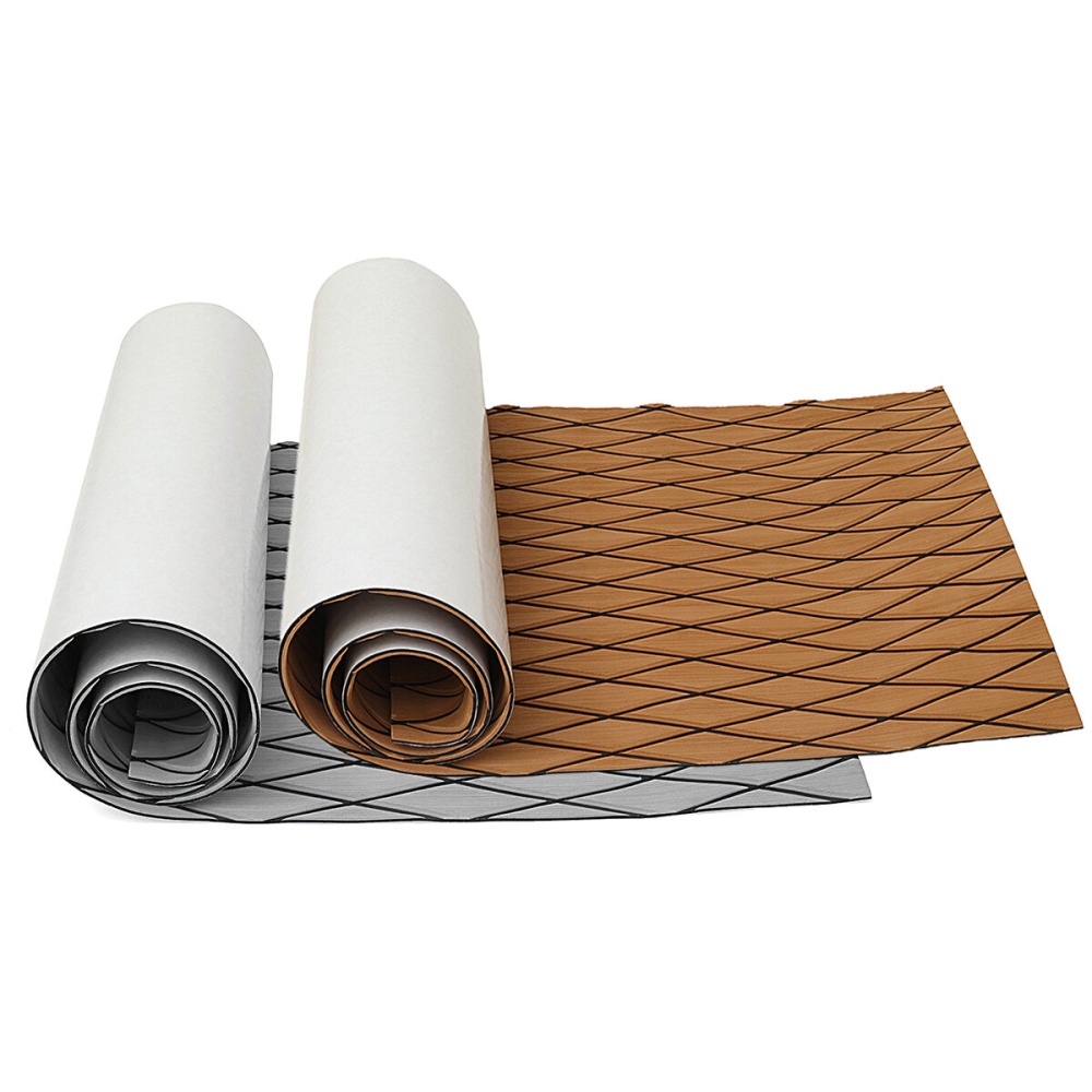 EVA Foam Boat Marine Yacht Flooring Mat Carpet Faux Teak Decking Sheet Pad - Brown - Image 2