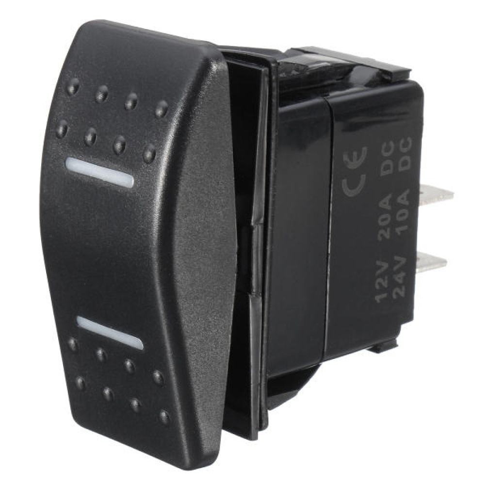 12V 24V LED Marine 7Pin DPDT On-Off-On 2 Lights Rocker Switch RV Boat Universal - White - Image 2