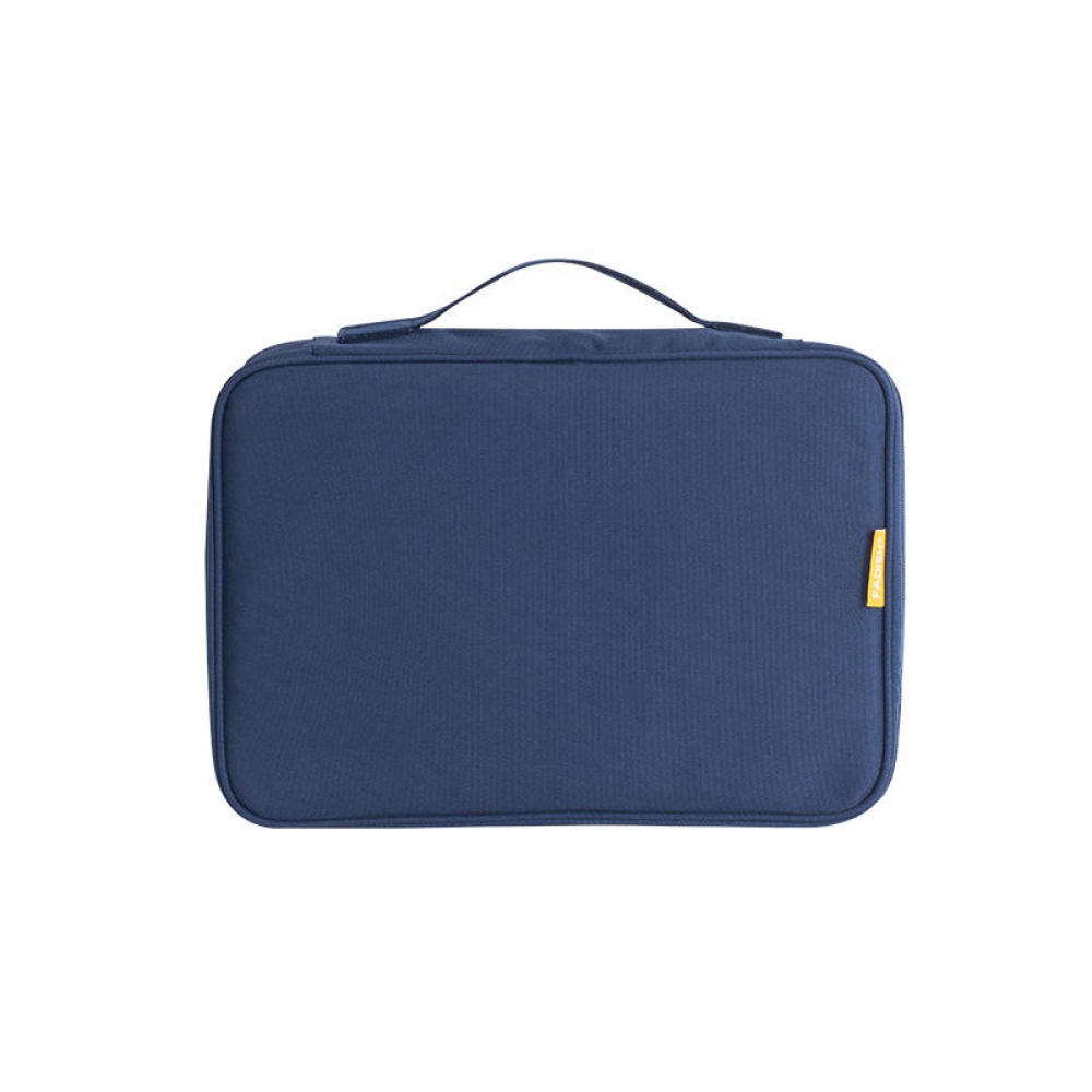 Double zipper Multi-Function Digital Products Travel Storage Bag Nylon Material Electronic Storage Wash Bag - Navy - Image 2