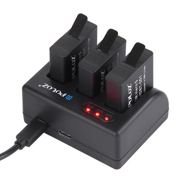 PULUZ Battery Charger with Micro USB Type-C Interface LED Inldicator - Image 2