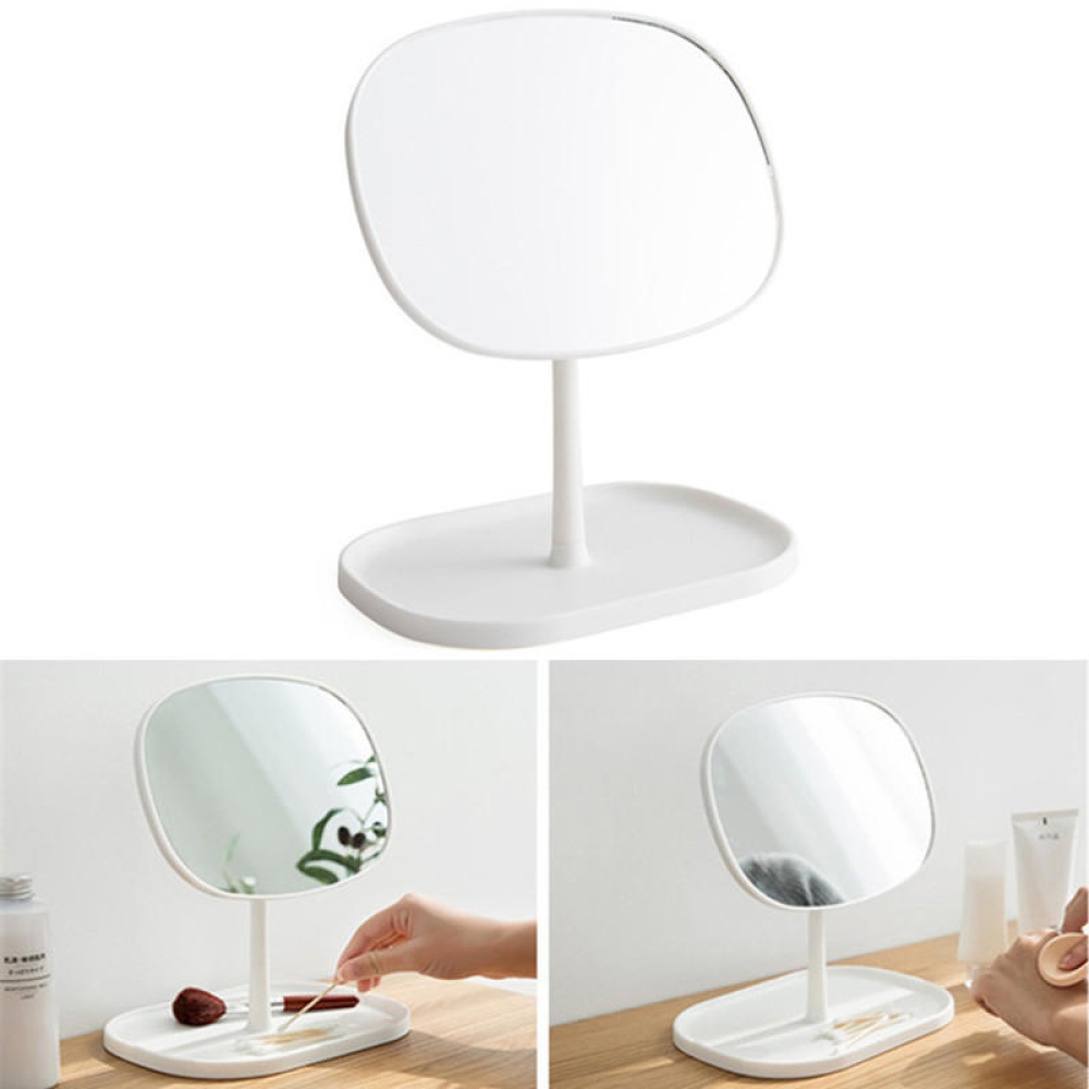 Portable Makeup Mirror Desktop Dressing Mirrors for Dormitory Home - White - Image 2