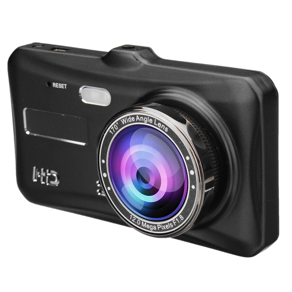 4 Inch 1080P HD Car Dual Lens Front + Rear Car Dash Cam DVR Camera Recorder Touch Screen - Image 2