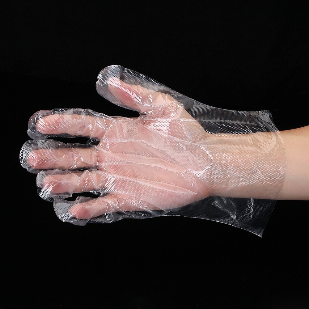 100Pcs Safety Gloves Disposable Gloves Home Kitchen Dining Transparent - Image 2