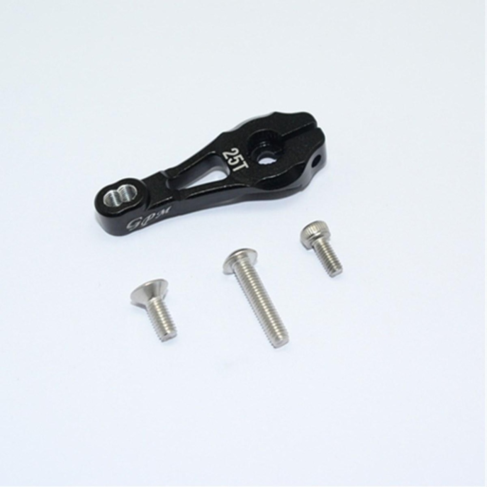 Aluminum Alloy Servo Arm With Screws Accessories Suit for 25T Straight Arm Servo - Black - Image 2