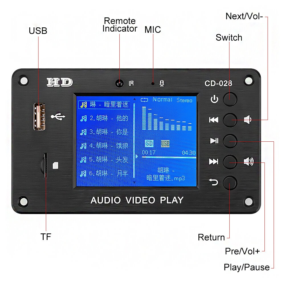 bluetooth 5.0 MP3 Audio Decoder Music Player USB TF FM Radio DH Digital Decoding Module DIY Sound Home Speaker Amplifier - Image 2