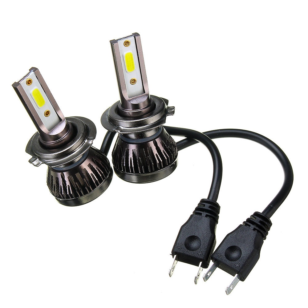 80W Mini Car COB LED Headlights Bulbs H1 H4 H7 H8 9005 9006 9012 Fog Lamp 10000LM 6000K White DC 9-32V 2Pcs - 9005/HB3 - Image 2