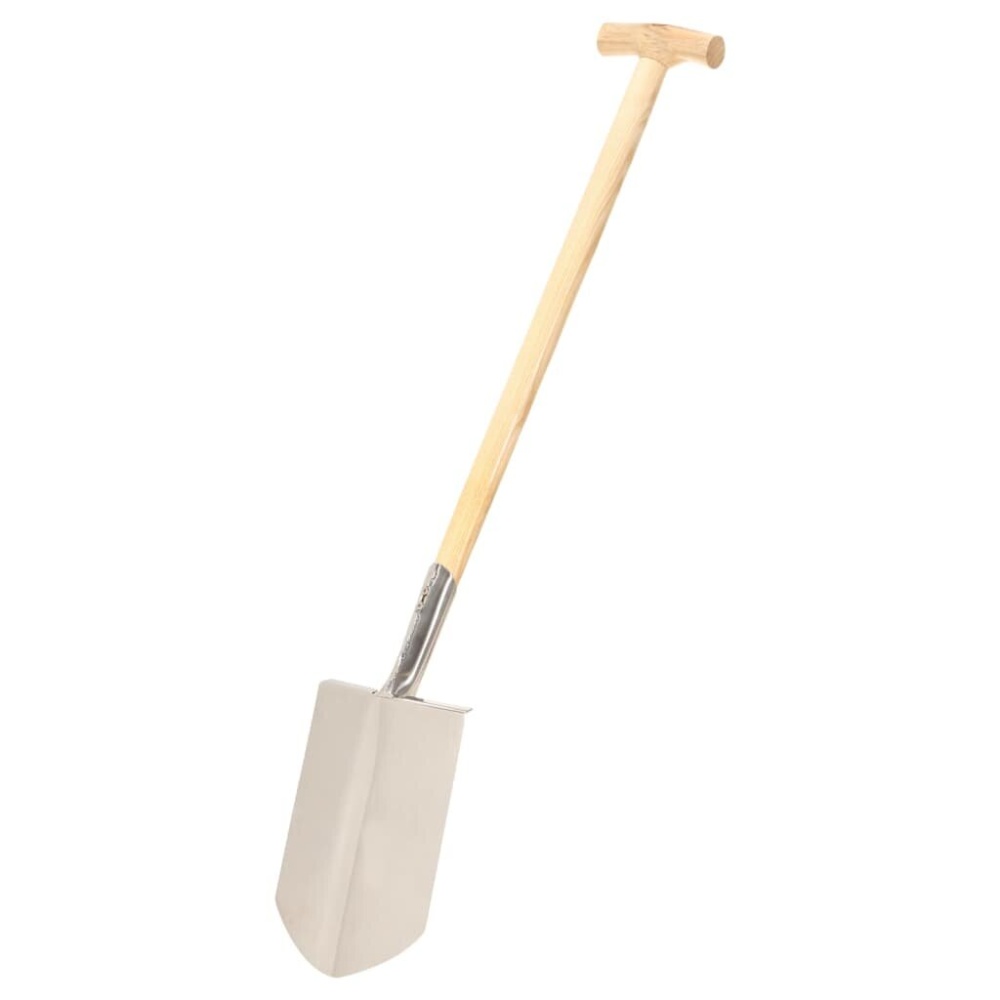 Pointed spade T-handle stainless steel and ash wood - Image 2