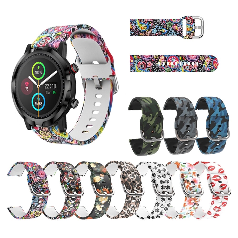 Bakeey 22mm Width Colorful Painting Comfortable Silicone Watch Band Strap Replacement for Haylou LS05S - 007