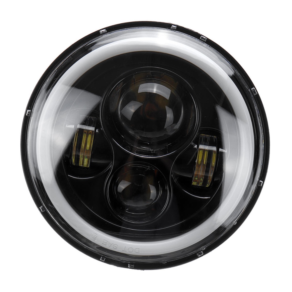 7inch Round LED Headlights Blue Halo Ring Angel Eyes For Jeep Wrangler JK TJ LJ CJ - Image 2