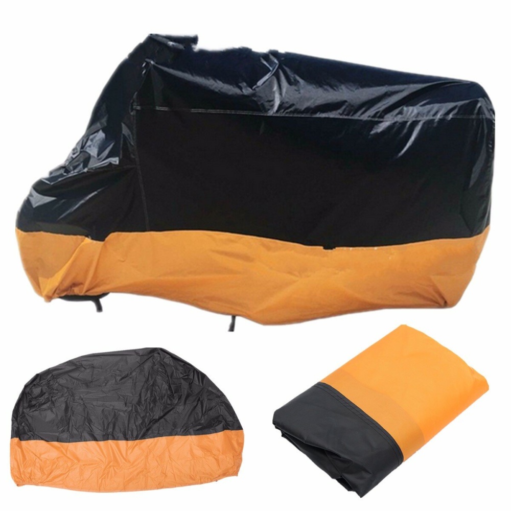 Motorcycle Waterproof Cover Scooter Rain Dust Cover Orange Black M-XL - M - Image 2