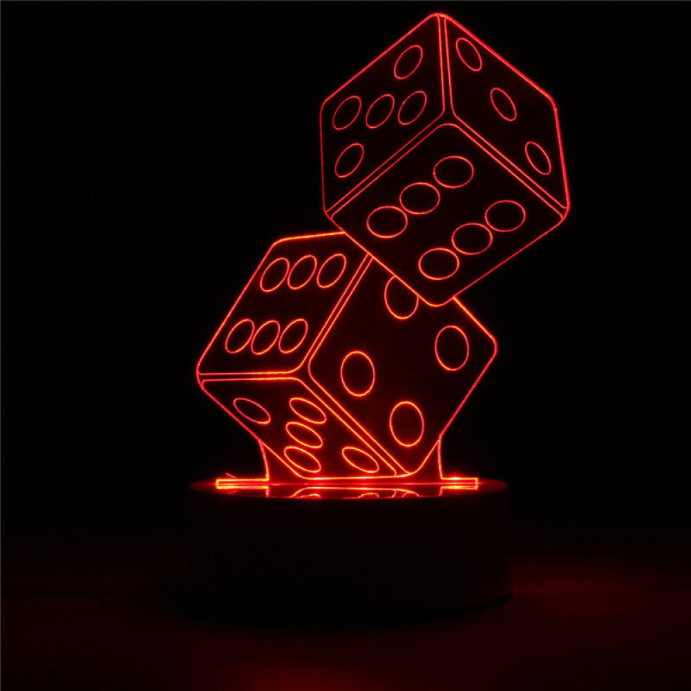 3D Dice Shape RGB USB Night Light Color Changing LED Table Lamp + 24 Key Controller Xmas Gift - Image 2