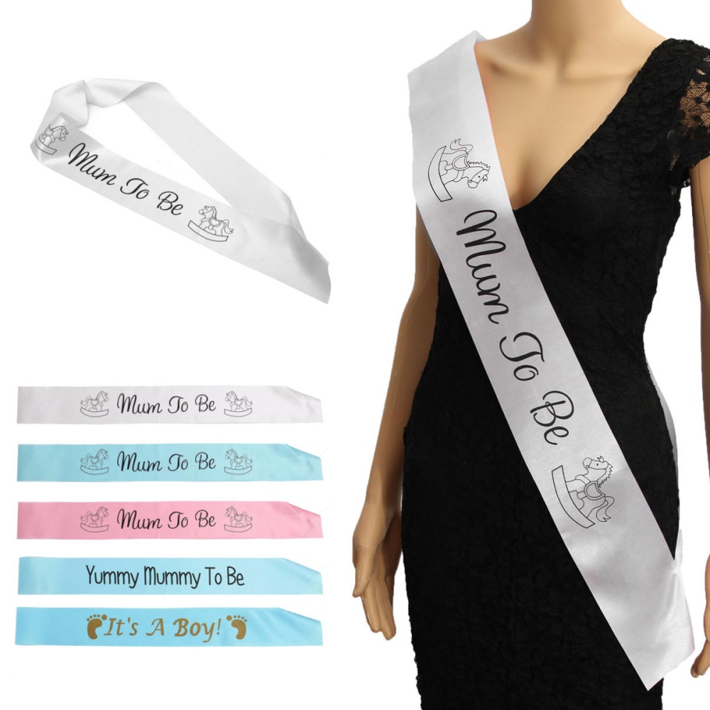 Colors Baby Shower Party Satin Sash Banner Ribbon New Mummy To Be/Grandma/Auntie/Nanny - Girl(Pink)