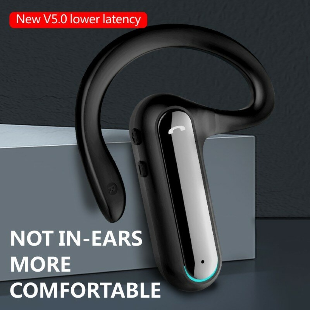 F810 bnluetooth 5.0 Wireless Headset 3D Stereo Noise Reduction Voice Prompt Earphone with Mic - Black - Image 2