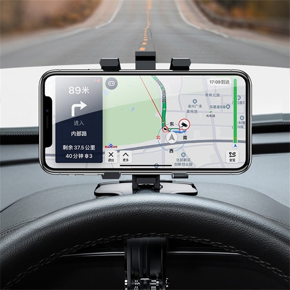 360° Car Mobile Phone Holder Car Dashboard Rearview Mirror Sun Visor GPS Cell Phone Accessories for 3-7'' Mobile Phone - Image 2