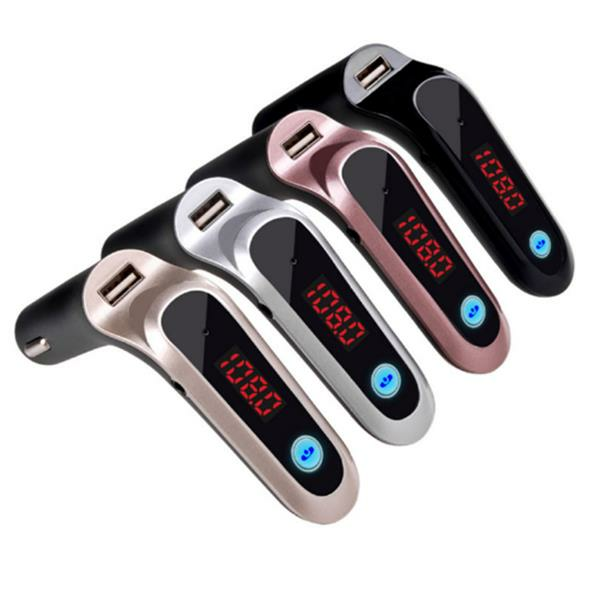 Car bluetooth Hands Free FM Transmitter Wireless bluetooth Car MP3 Player Car Charger - Silver