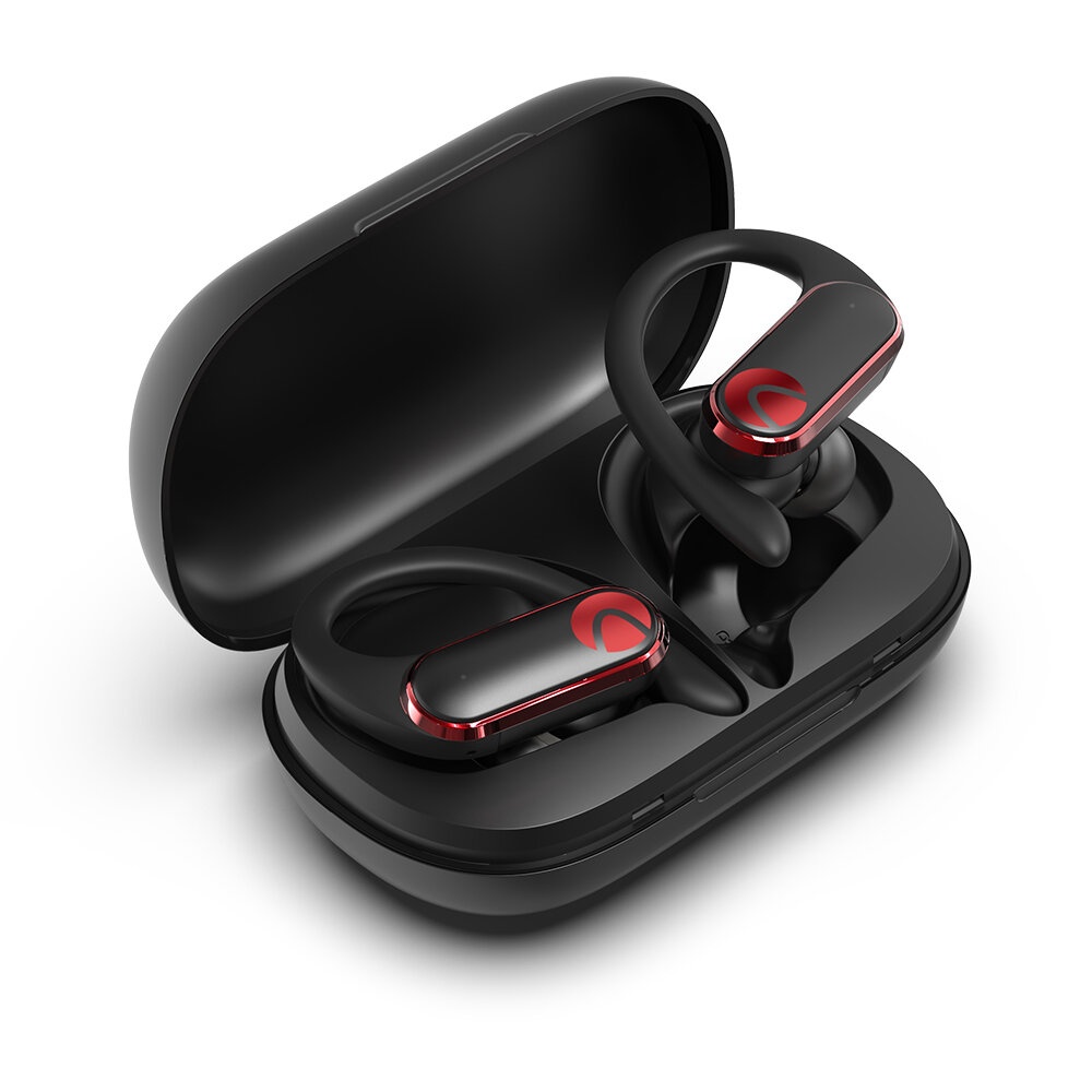BlitzWolf® AIRAUX AA-UM3 TWS bluetooth Ear-hook Earbuds HiFi Stereo Smart Touch HD Calls Waterproof Earphone with Exquisite Charging Box - Black