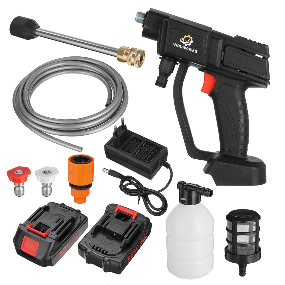 1000W 30 Bar High Pressure Cordless Washer Spray Water Cleaner +1/2 88V Battery - #10 - Image 2