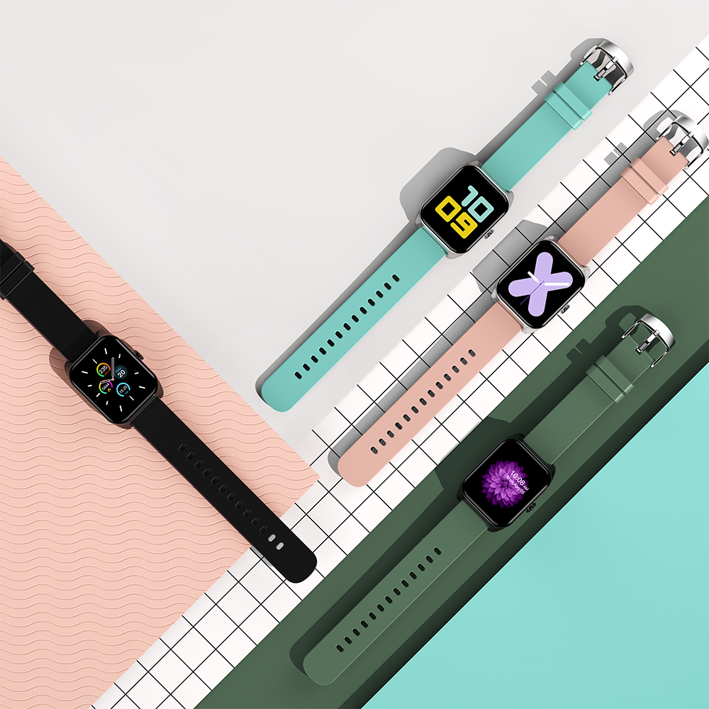 Bakeey B58 1.3 inch Full Touch Screen Heart Rate Blood Pressure Monitor Brightness Control Custom Dial Colorful Smart Watch - Pink - Image 2