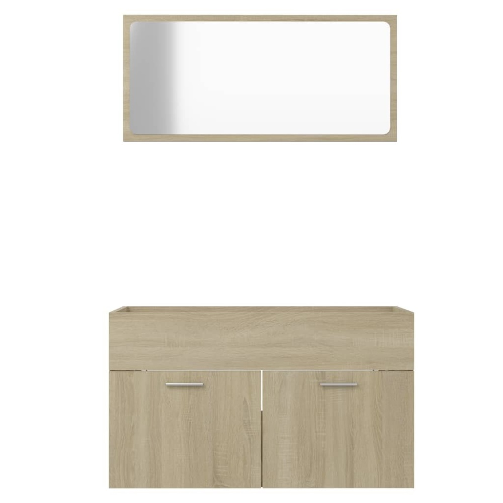 2 Piece Bathroom Furniture Set Sonoma Oak Chipboard - Image 2