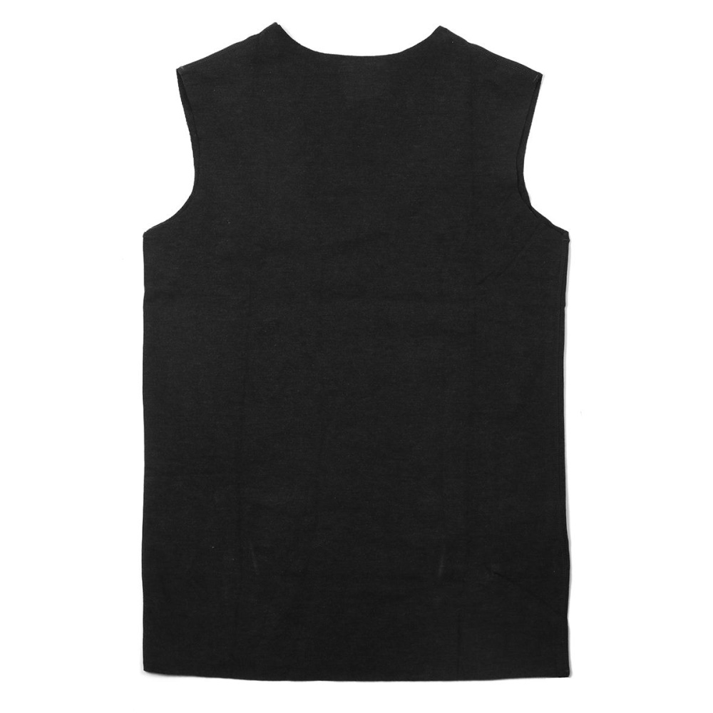 Men Round Neck Thermal Underwear Vest Waistcoat Warm Heat Holder Sleeveless Top Blouse Underclothes Black - L - Image 2