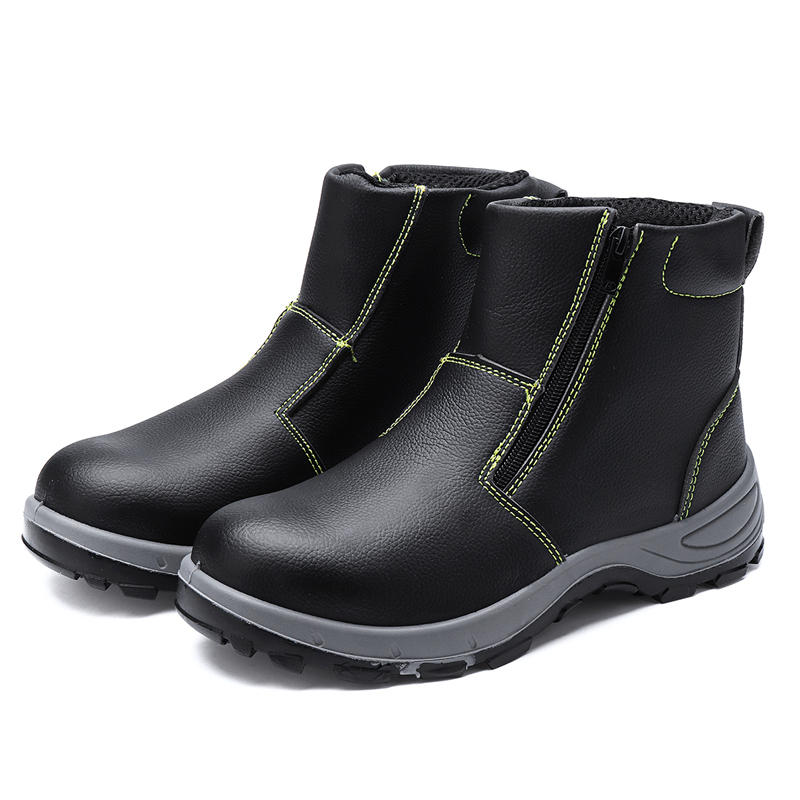 lens Men's Safety Steel Toe Non-Slip Zipper Boots Waterproof Outdoor Welding Work Shoes - 43