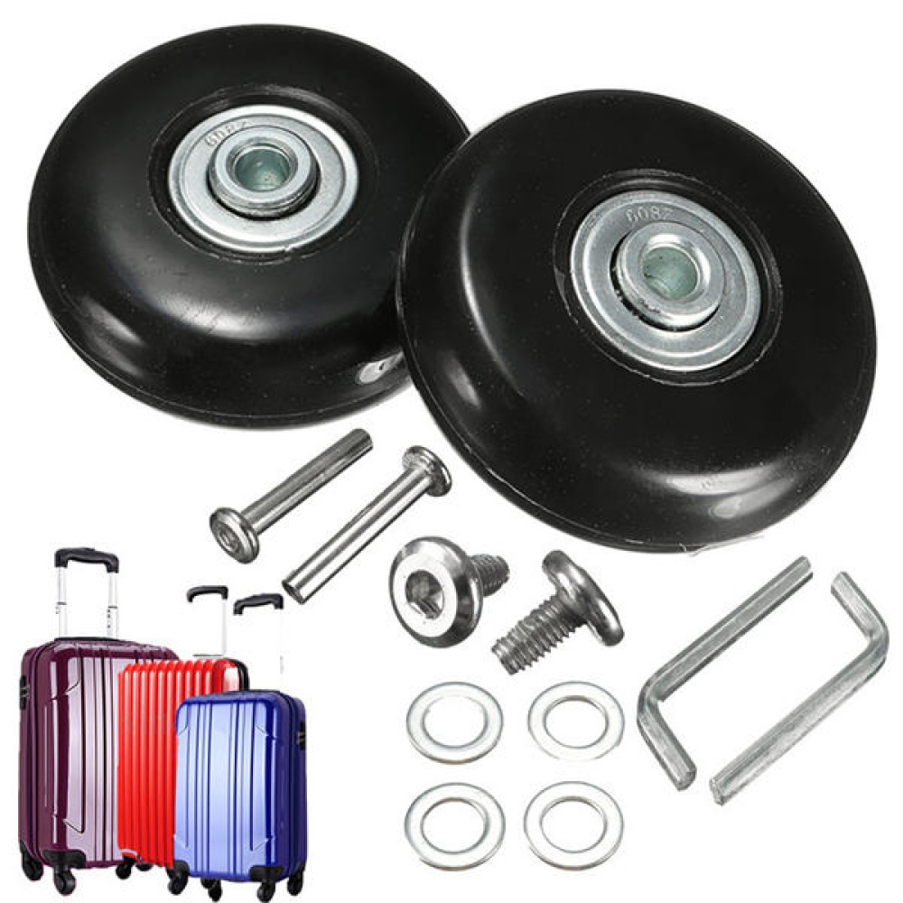 OD 55mm Luggage Suitcase Replacement Wheels Axles and Rubber Repair 2 Set - Image 2