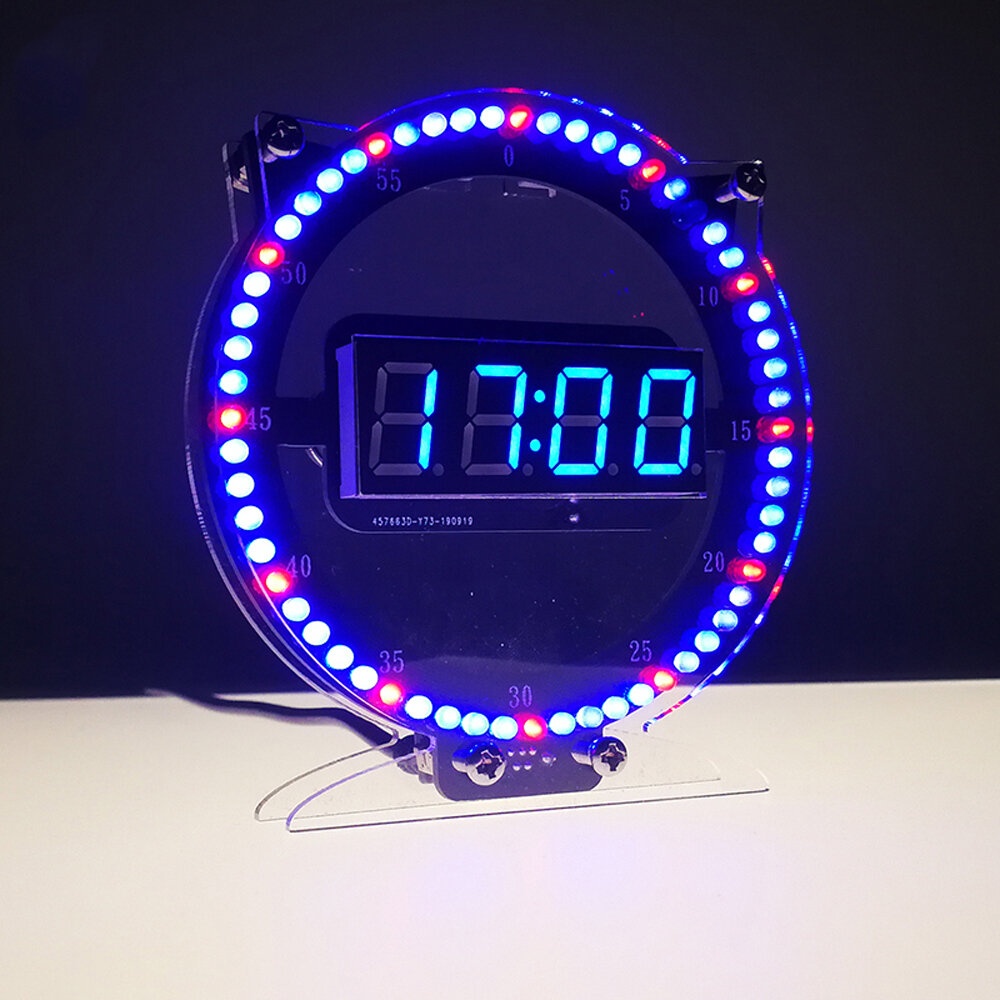 SSY DIY Creative Clock Kit Night Light Clock Electronic Education Kit Digital Tube Set - Blue - Image 2