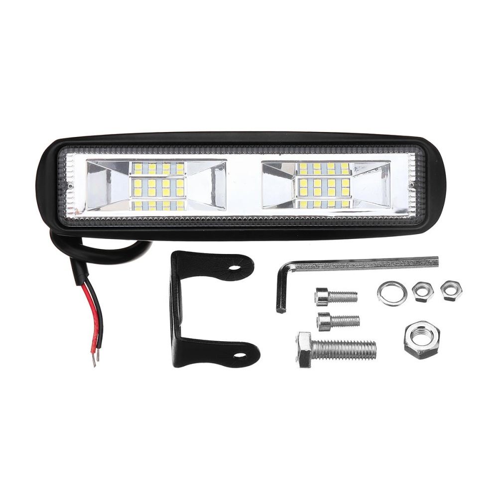 6 Inch 48W 16LED Car Work Light Flood Beam Bar SUV OffRoad Driving Fog Lamp White - Image 2