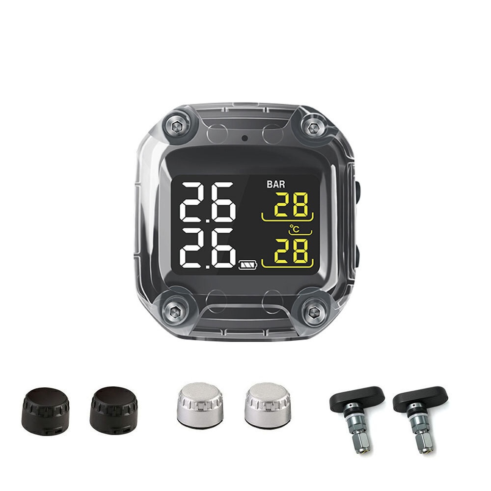 M3-C Motorcycle Tire Pressure Monitoring System Sun Protection LCD Display 2 External WI Sensor Motor TPMS - 1 - Image 2