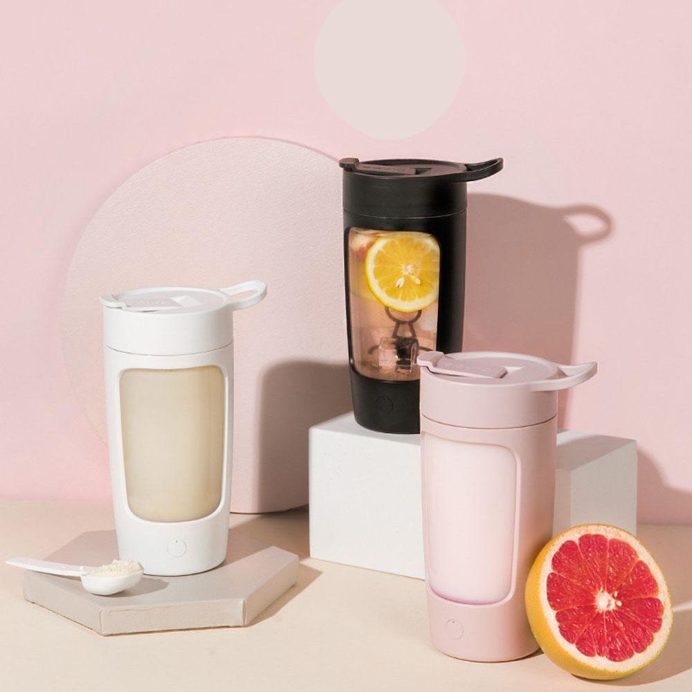 eQUra EQURA-02 650ML Portable Electric Milkshake Mixer Juicer Blender USB Charging Fruit Juicer Mix Cup - White - Image 2