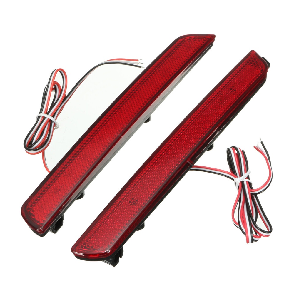 Pair 24 LED Rear Bumper Tail Brake Stop Running Turning Light For Mazda 3 2004-2009 - Red - Image 2