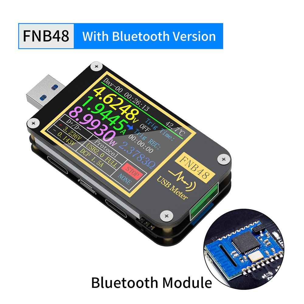 FNB48 bluetooth Version APP Control Pd Trigger Voltmeter Amperemeter Stroom En Voltmeter USB Tester QC4 + PD3.0 2.0 Pps Snel Opladen Protocol Capacit - Image 2