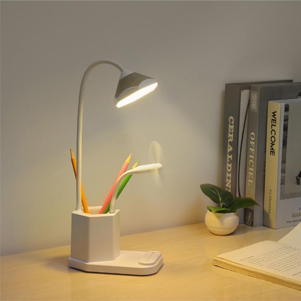 Multifunctional USB Rechargeable Touch Dimmable LED Table Lamp Pen Holder Mobile Phone Charging Folding Storage Stand Colorful Night Light - Image 2