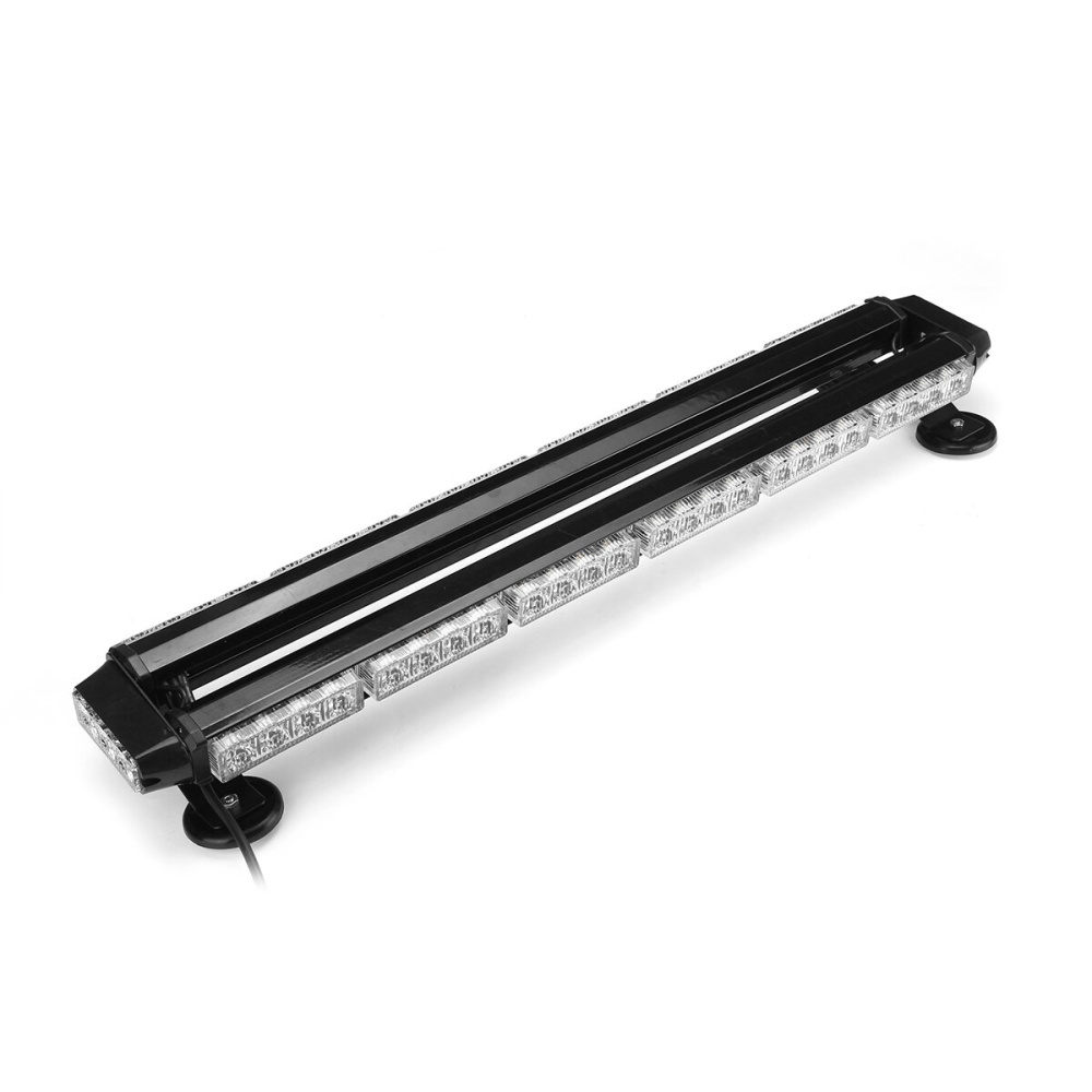 12V 28" 54LED Car Roof Double Side Emergency Strobe Flash Light Lamp Bar White and Amber For Car Truck Boat - Image 2