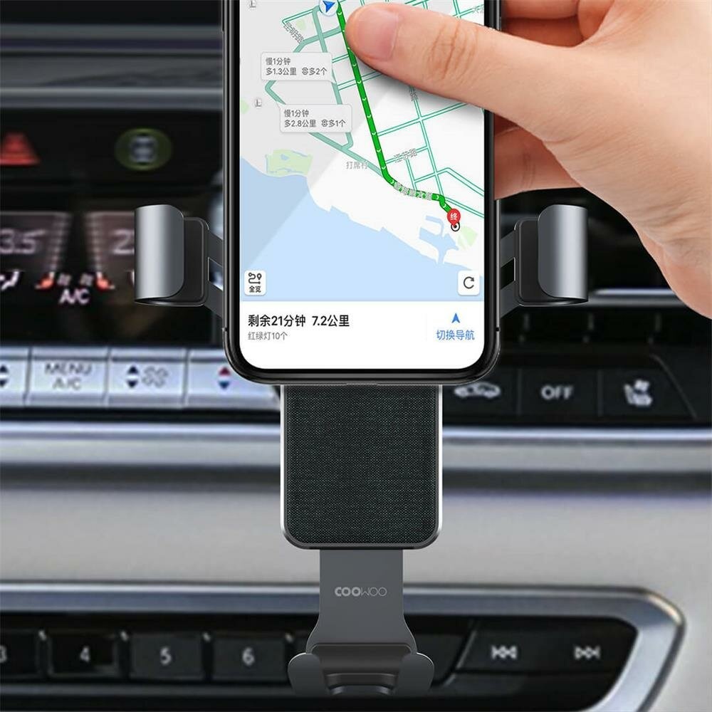 COOWOO T200 360 Degree Rotation Gravity Car Phone Holder from - Silver - Image 2