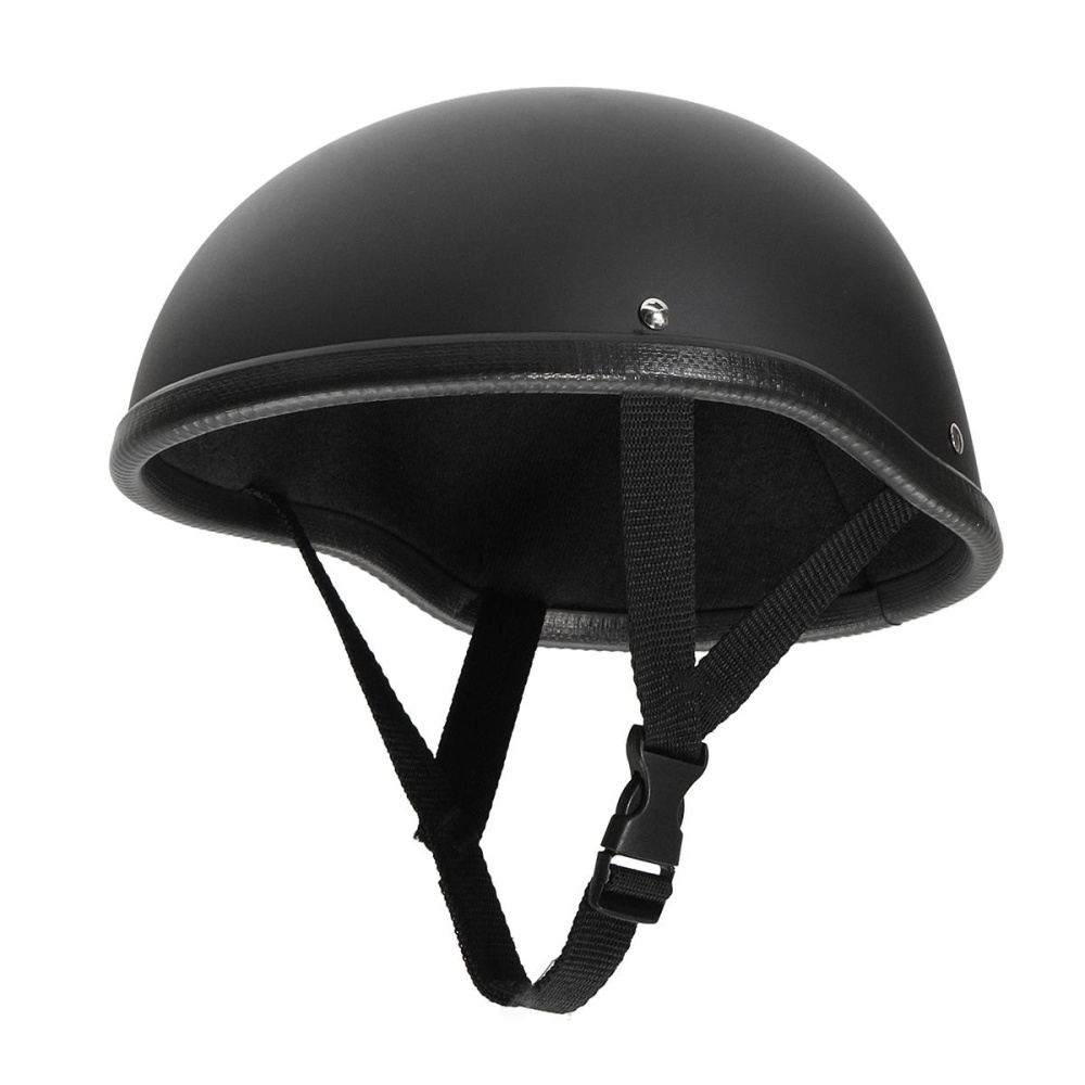 Motorcycle Helmet Vintage Half Face Cap Matte Black - Image 2